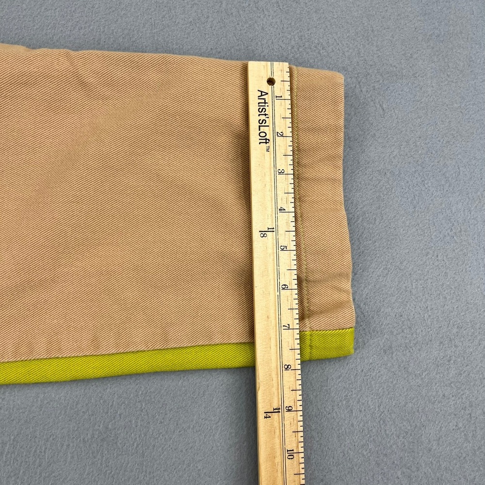Paloma Wool Women Lime Green Tan Two Tone Colorblock Straight Leg Pants Size 36 - Picture 7 of 14